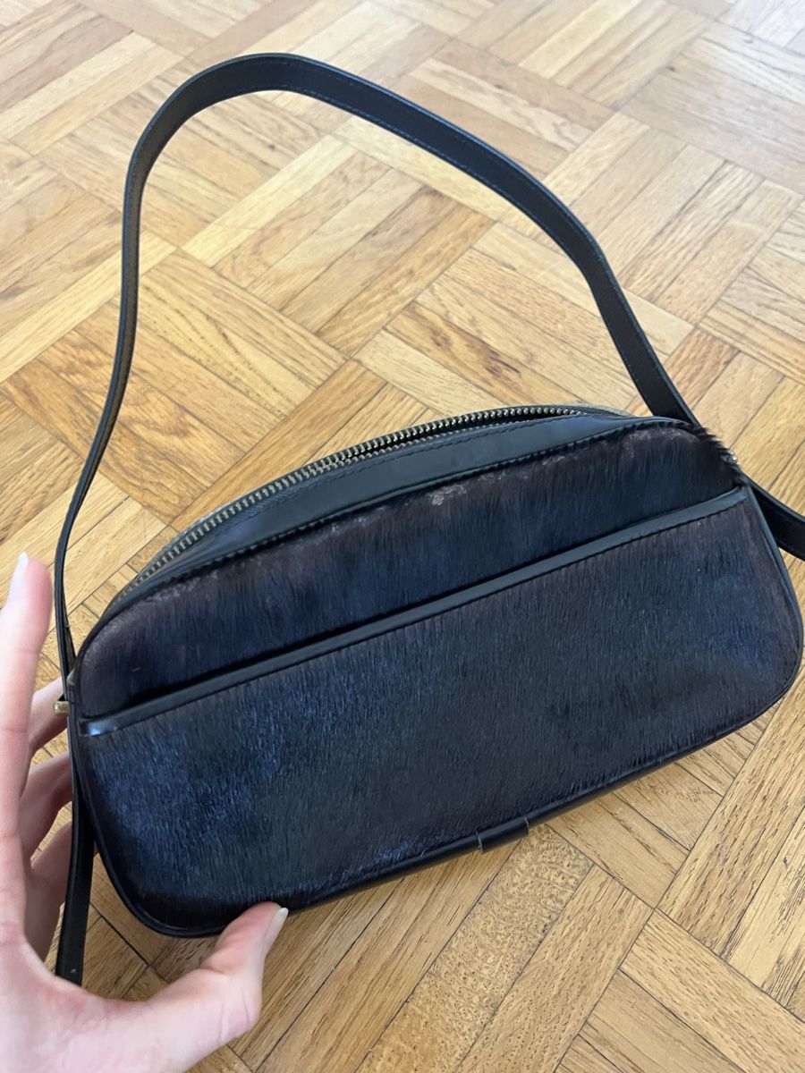 Borse: Stylische schwarze Fell Leder Handtasche – Usato da Zürich venduto da sellingmystuff1 2