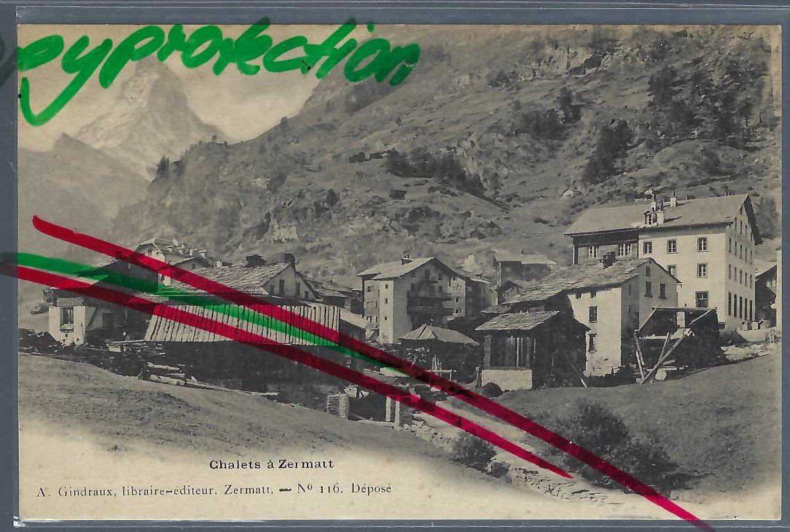 Cartoline postali: Zermatt. Chalets. – Usato da Horw venduto da SwissSteamMemories