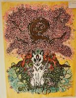 Okami Amaterasu: Acryl Gemälde