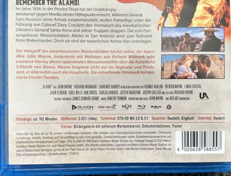 Tutti i DVDs: The Alamo - Blu-ray - John Wayne - Top Zustand! – Usato da Beringen venduto da Mantafisch1 2