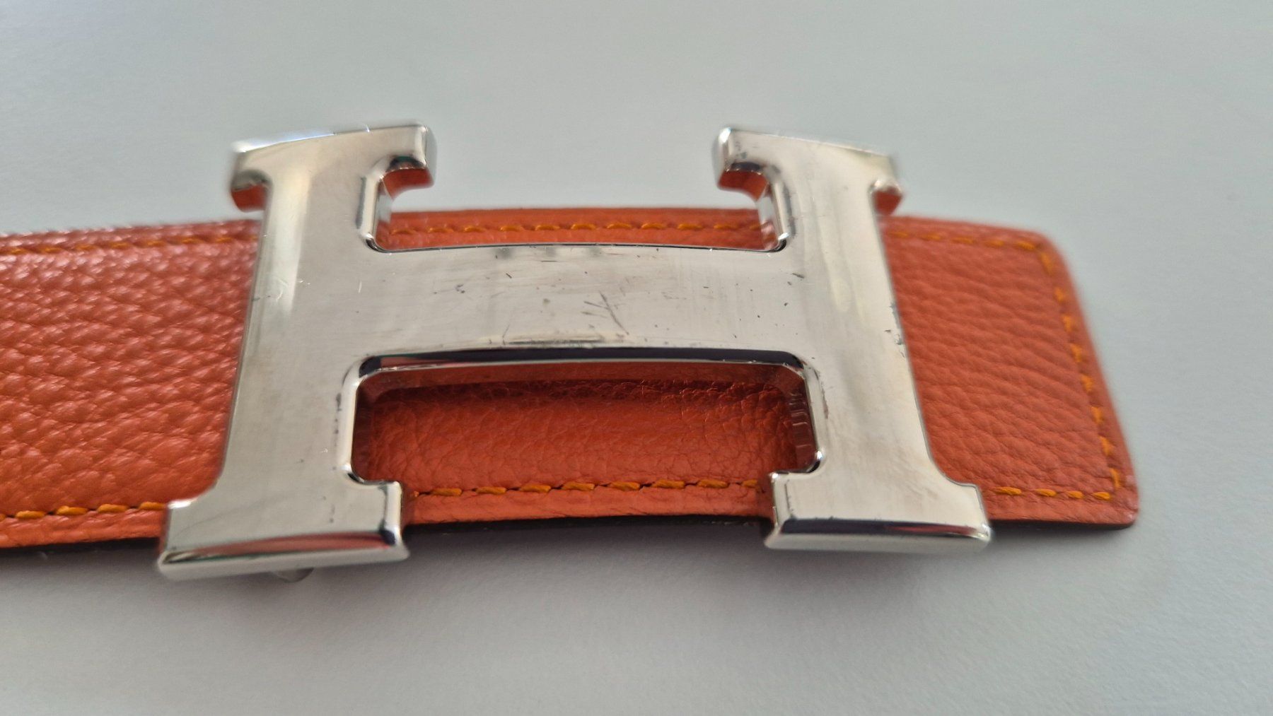 Hermès Gürtel: Ceinture Hermès 90 double orange/noire – Gebraucht aus Genève von pao_8srw 5