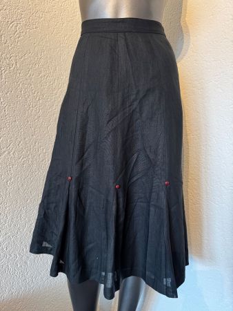 Vintage Rock Leinenrock roten Details Gr XS