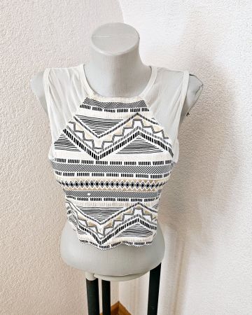Top gemustert Gr. S (42) schwarz-weiss mit Gold NEW LOOK