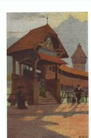 Ernst E. Schlatter; Luzern Kapellbrücke, gegen Pilatus