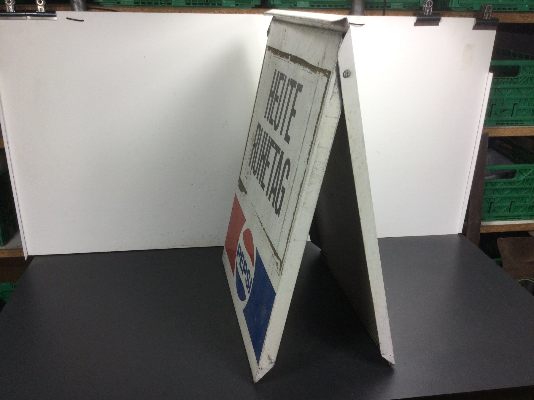 Pepsi Insegne: Gebrauchtes Pepsi Schild Heute Ruhe Tag beidseitig – Usato da Wangen SZ venduto da kuriosum12 1