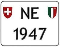 Schilder: Plaque moto NE 1947 – Neu (gemäss Beschreibung) aus Boudevilliers von ENCHERES-PLAQUES-NE