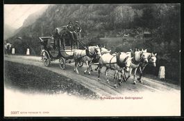 AK Schweizer Gebirgspost beim Ausliefern