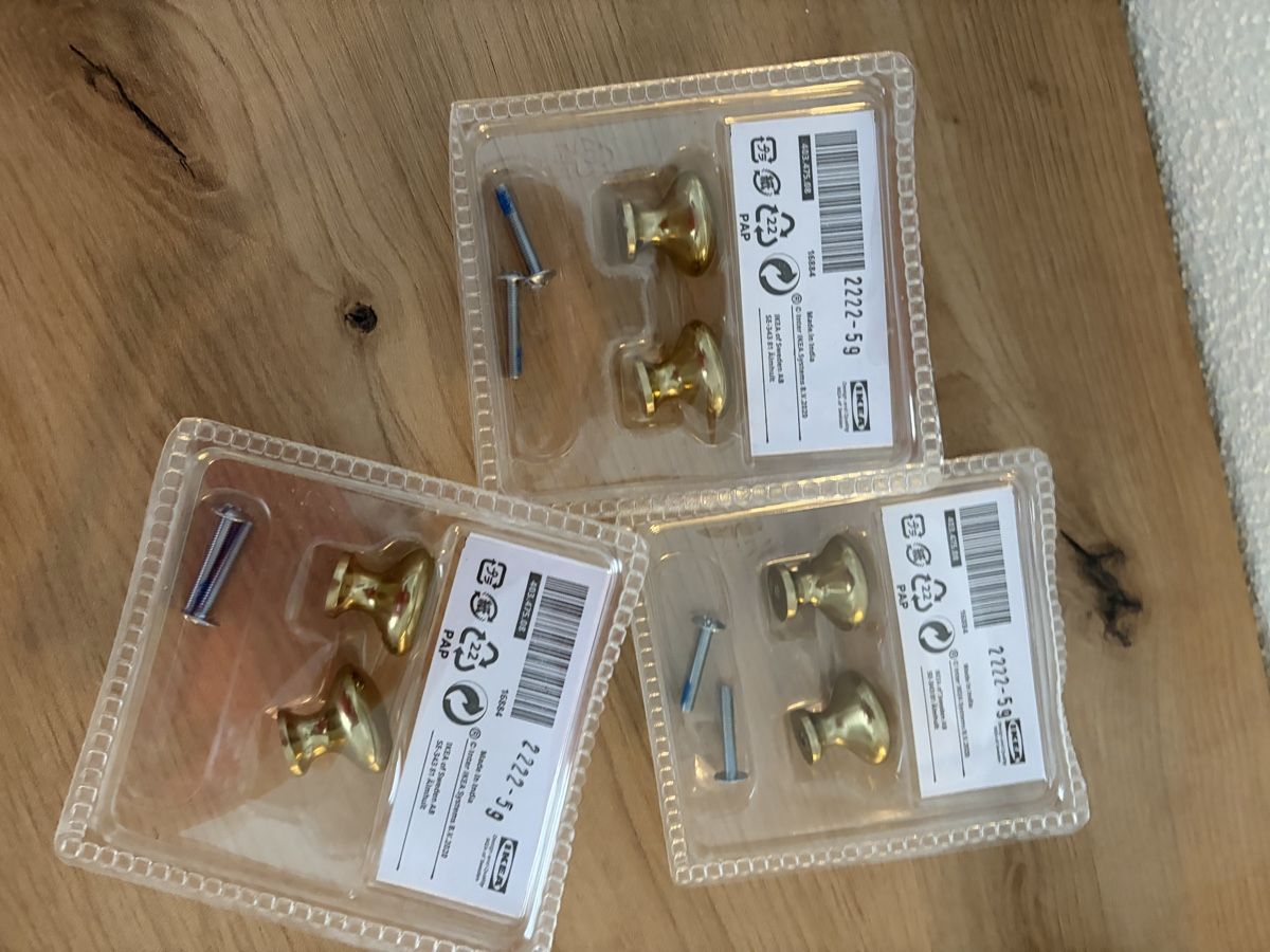 Ikea Eisenwaren: IKEA ENERYDA Knöpfe Messing 3er Pack neuwertig – Neu und originalverpackt aus Sevelen von Ch_2026_1 3