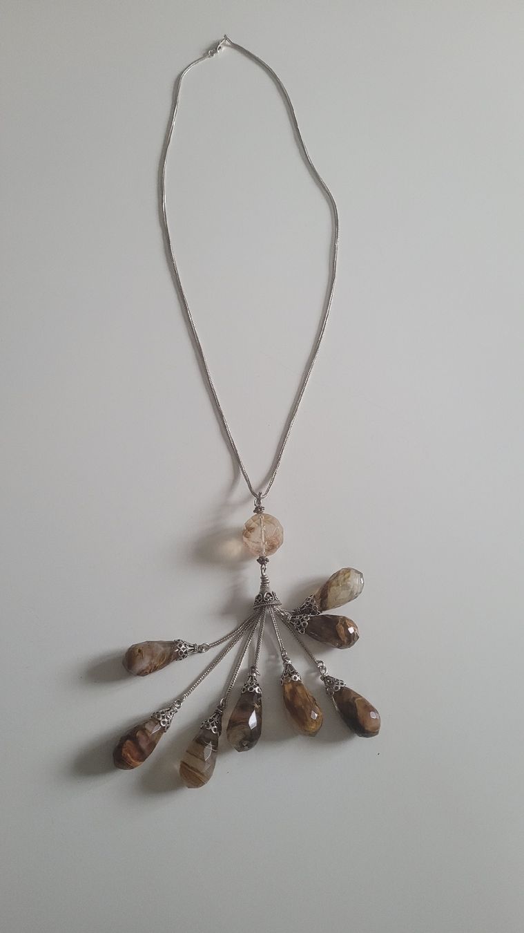 Ketten: Silber Halskette mit Edelstein( Golden Heiler) – Gebraucht aus Schöftland von Aktion56 1