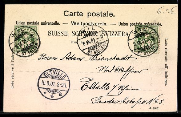 Cartes postales: Wil / SG, Ortsansicht mit Kirche und Flu – D'occasion à Berlin par bartko-reher 1