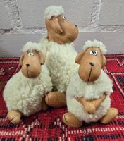 3er Set Deko Schafe Ton Wolle süss Figuren 🐑🐑🐑