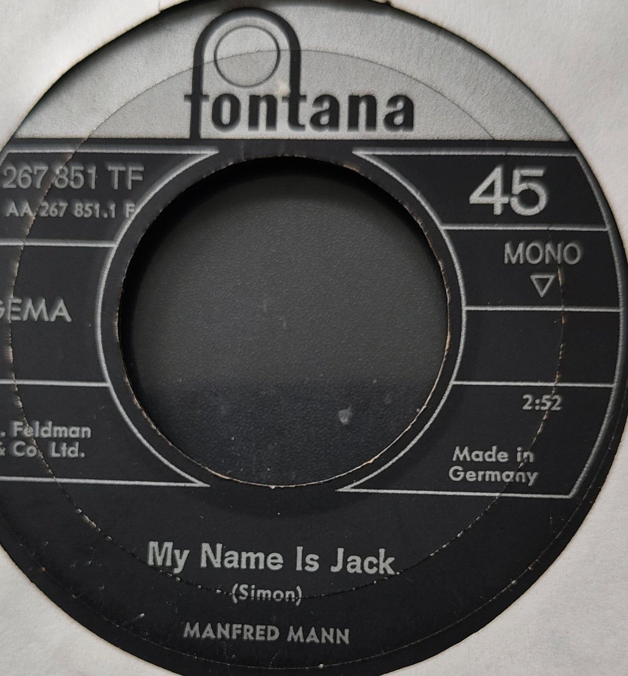 Schallplatten: Vinyl-Single Manfred Mann - My Name Is Jack – Gebraucht aus Langenthal von Modo39