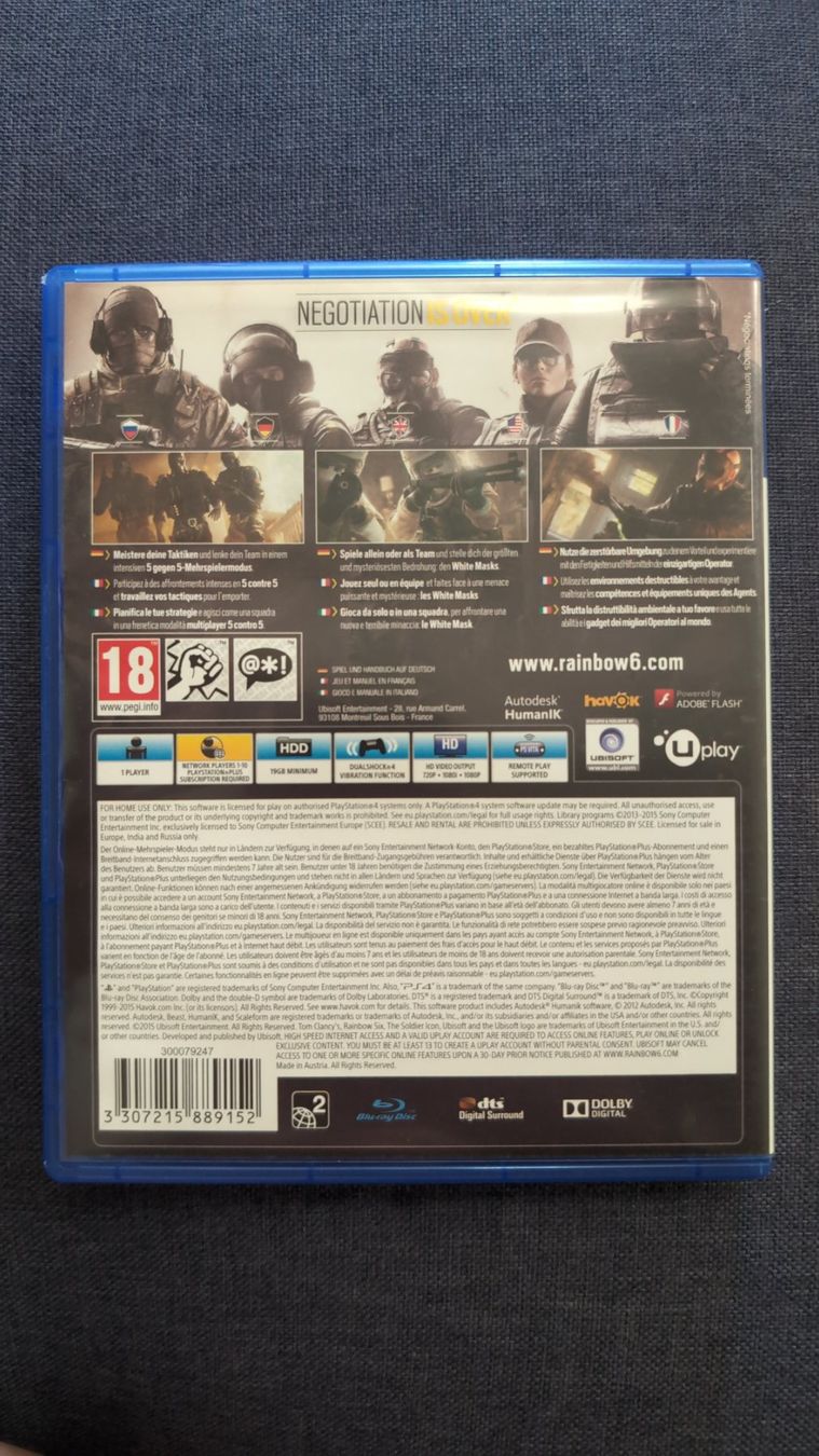 Giochi: Tom Clancy's Rainbow Six: Siege PS4 – Usato da Zürich venduto da man_8hdl 1