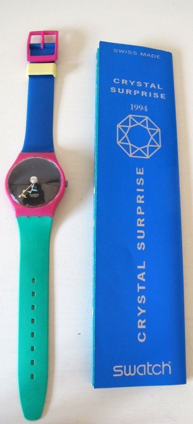 Swatch Orologi: Swatch Crystal Surprise 1994 – Nuovo e nell'imballaggio originale da Bern venduto da hippoism