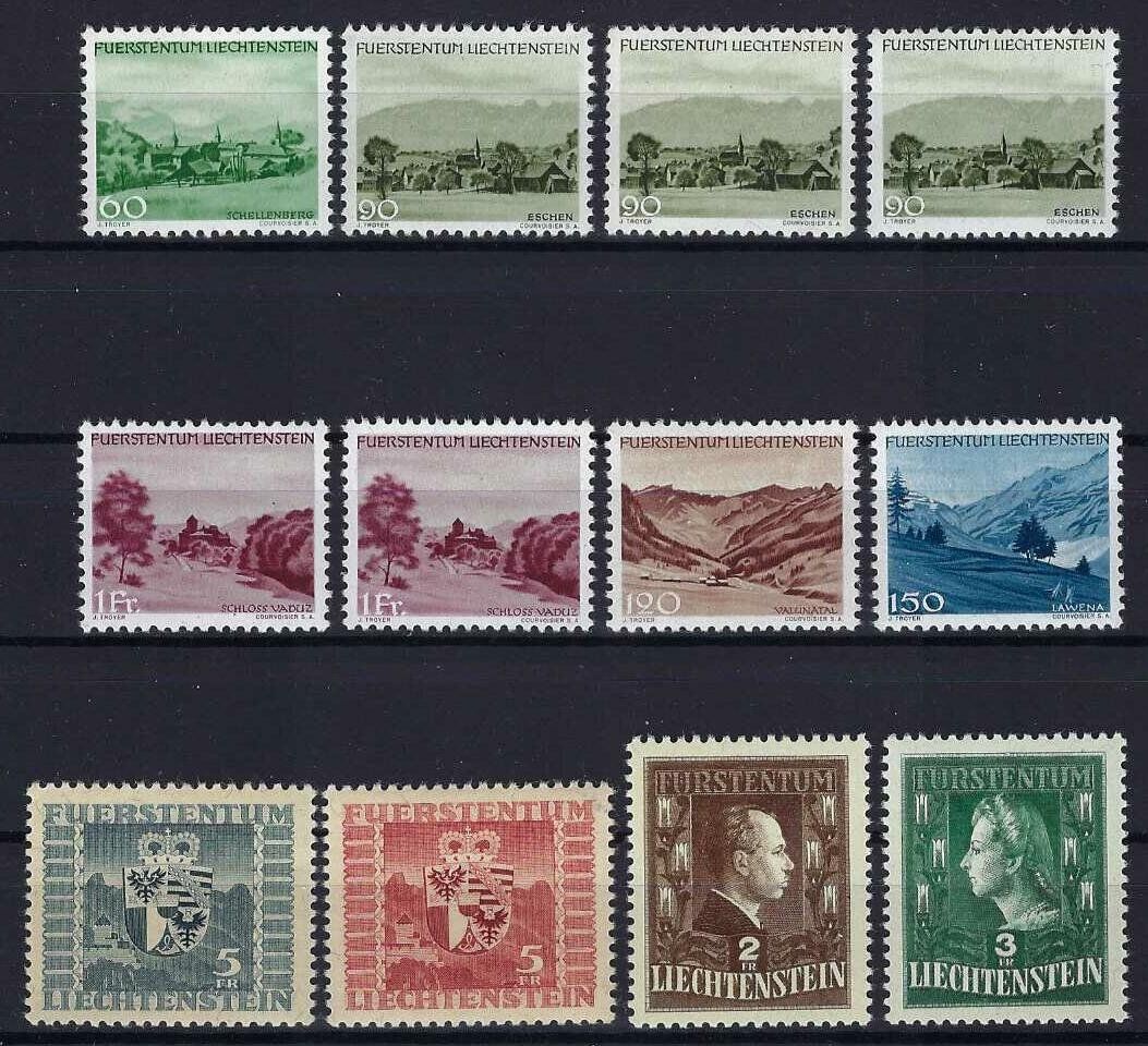 Tutti i francobolli: Lichtenstein 1944/47 saubere Werte postfrisch. – Usato da Hitzkirch venduto da walti1959