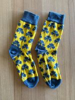 Glücks-Socken DillySocks Kleeblatt gelb blau neuwertig