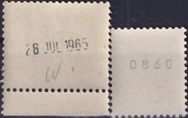 1965: Rollenmarken mit rückseitigem AUFDRUCK (Datum !)