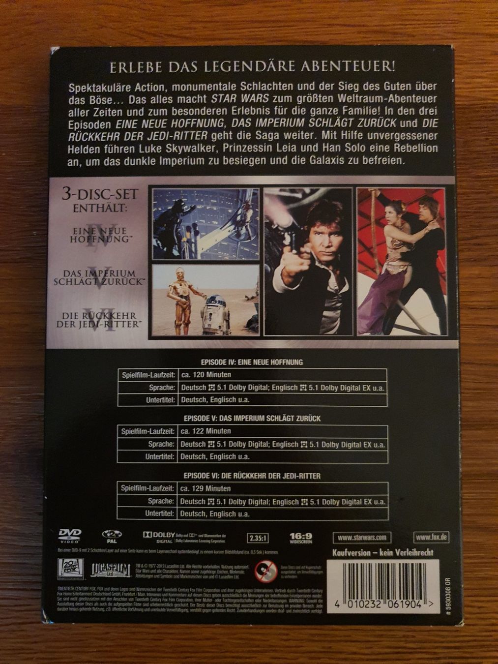 Tutti i DVDs: DVD set Star Wars - Episode IV, V, VI – Usato da Zürich venduto da tim_8vjq 1
