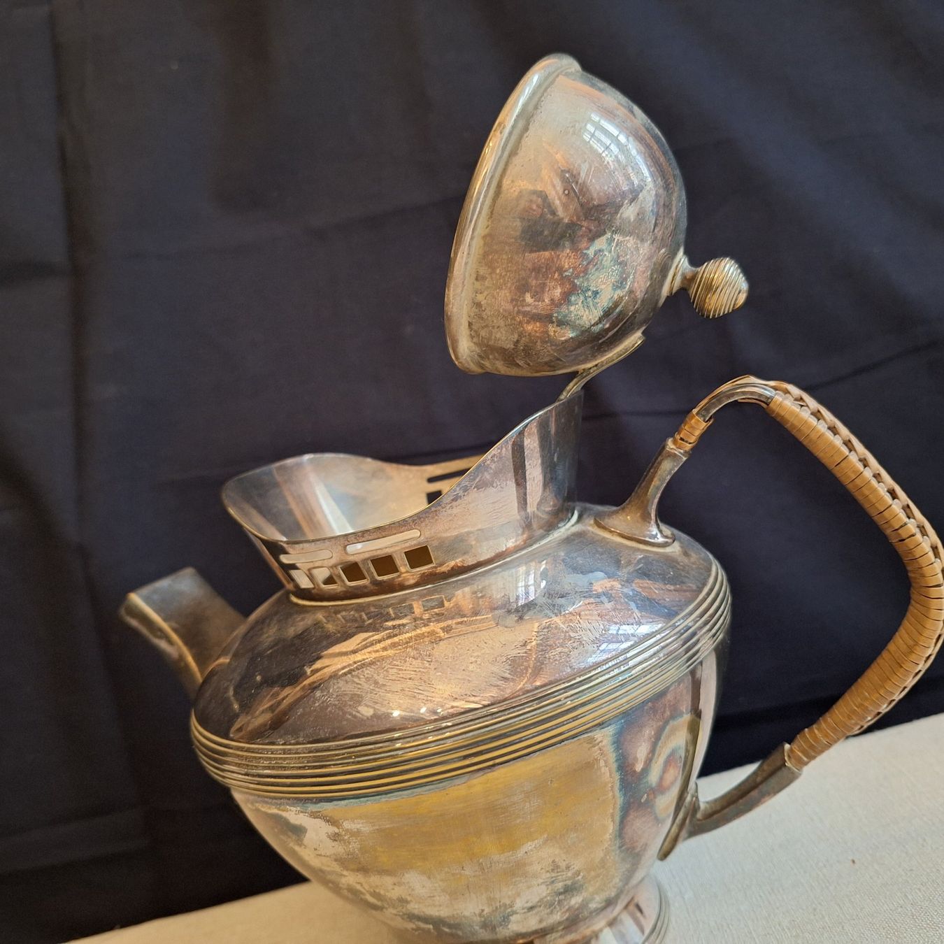 Teiere: Argentor Jugendstil Kanne, spezieller Griff – Usato da Winterthur venduto da Goldpipau 7