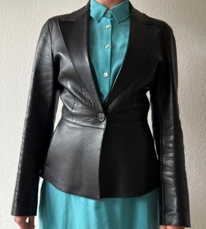 Prada Jacke aus Leder schwarz Gr.IT 42 (S)
