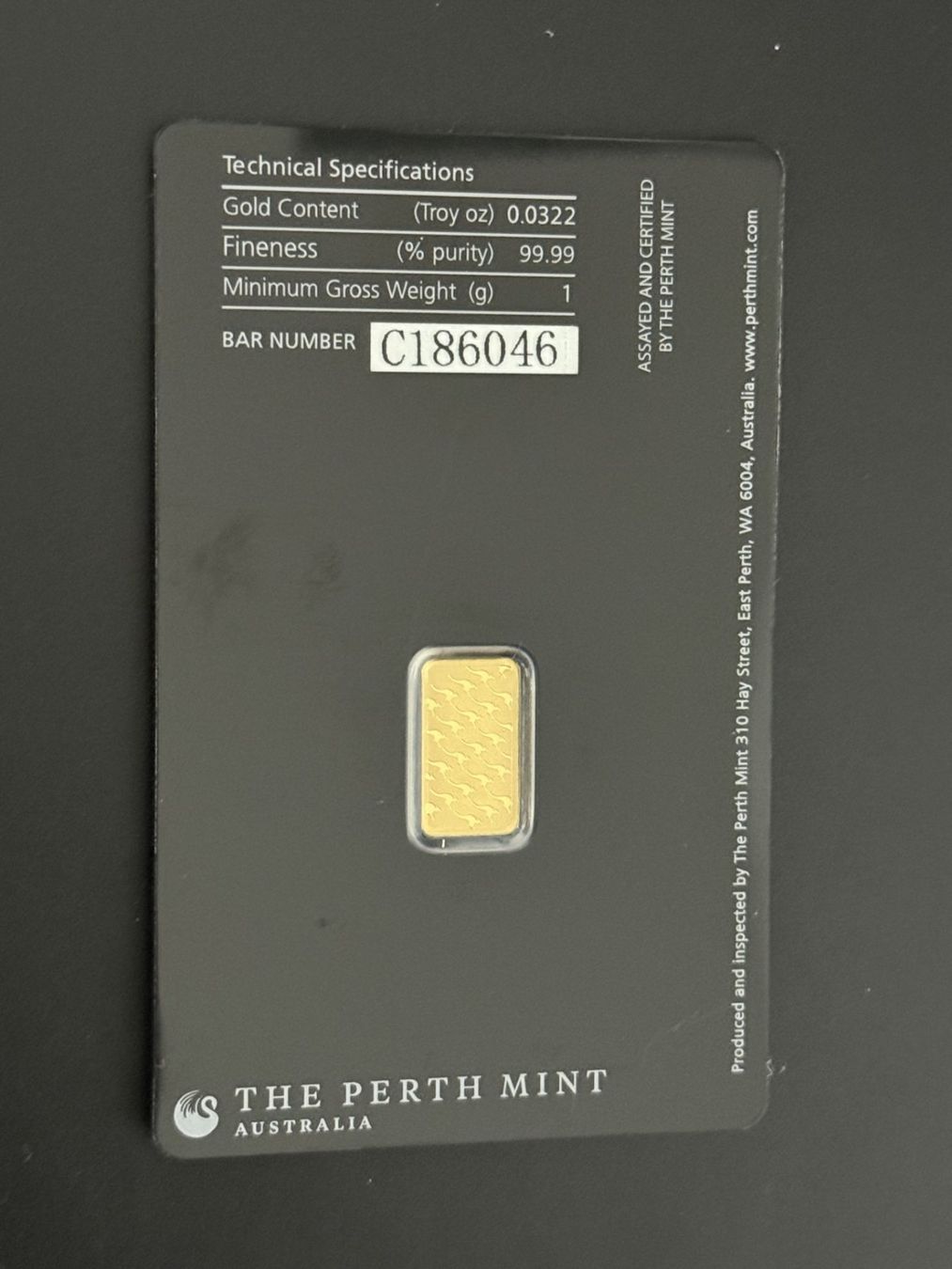 Metalli preziosi: Goldbarren 1g Perth Mint – Nuovo e nell'imballaggio originale da Untersiggenthal venduto da byiggy 1