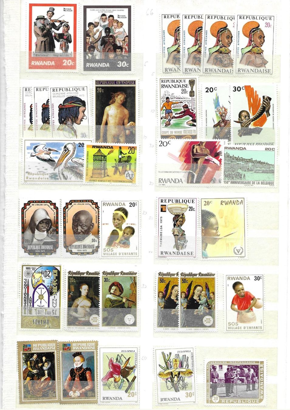 Tutti i francobolli: Briefmarken aus Ruanda, postfrisch – Nuovo (secondo la descrizione) da Rheineck venduto da Erho19