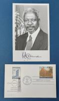 Unterschrift von Kofi Annan mit zusätzlichem UNO Post Brief