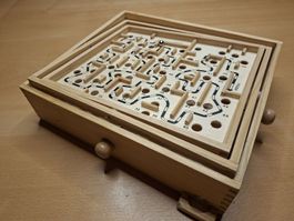 Labyrinthe en bois avec bille, 59 niveaux