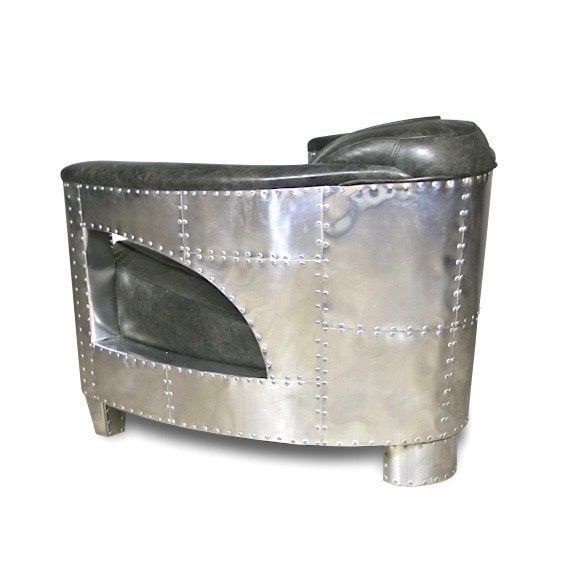 Poltrone: Fauteuil Aviateur "Chuck" Cuir gris – Nuovo e nell'imballaggio originale da Cressier FR venduto da Cazadeco 3
