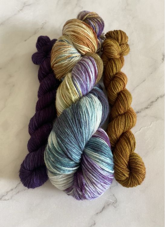 Lot De 6 Laines Teintes Main à Crochet, Coloris Autumn Sunset, Teinture Au Moulin, UK