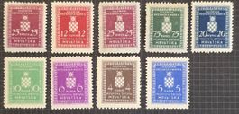 Kroatien NDH 1941-1942 Dienstmarken Wappen Satz MNH / MLH