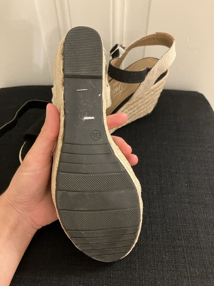 Tom Tailor Scarpe da donna: Tom Tailor Sandaletten, Keilabsatz, Gr. 36, Schwarz – Usato da frauenfeld venduto da Lahu8 2