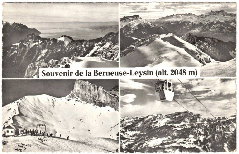 Cartoline postali: Leysin - 4 Bild AK Berneuse – Usato da Binningen venduto da Mountainrider