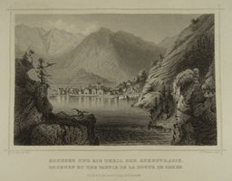 BRUNNEN & TEIL DER AXENSTRASSE, STAHLSTICH NACH ROHBOCK 1870