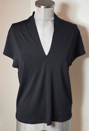 M 36/38 H&M elegant. T-Shirt Blusenshirt black matt stretch