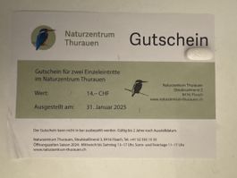 Gutschein für Naturzentrum Thurauen - Zwei Eintritte!