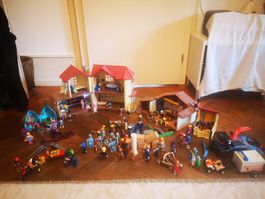 Playmobil Set mit Wohnhaus und Almhütte gebraucht