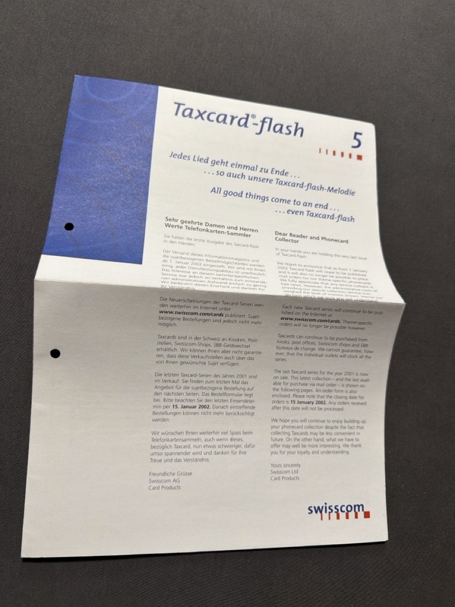 Swisscom Telefon- & Taxkarten: Taxcard Swisscom Flash 5 – Gebraucht aus Deitingen von Himhip 2