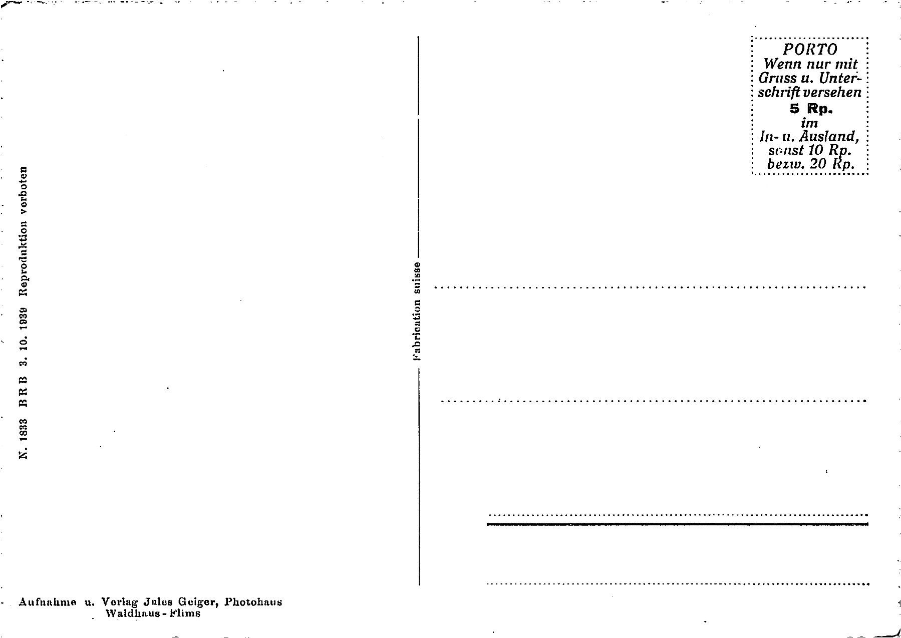 Cartoline postali: Rabius, Truns gegen Chur – Usato da Ottikon b.Kemptth. venduto da Neptun1974 1
