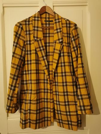 Gelber Blazer Jackett im Karomuster, Grösse S