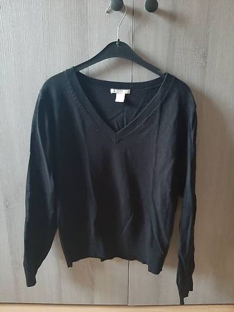 H&M Basic Pullover Gr. XS Schwarz