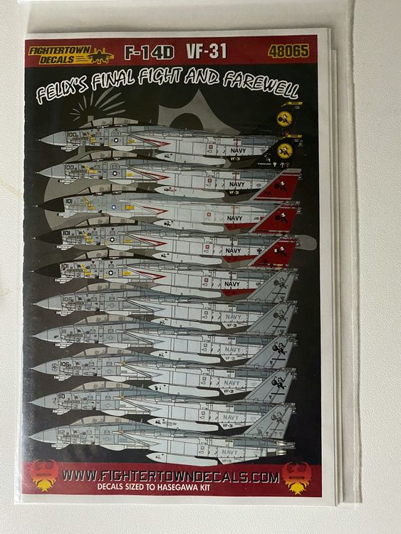 1/48 F-14D TOMCAT VF-31 FELIX'S FINAL FIGHTERTOWN DECALS | Kaufen auf ...