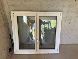 Fenster Doppelflügel Dreh Kipp weiss