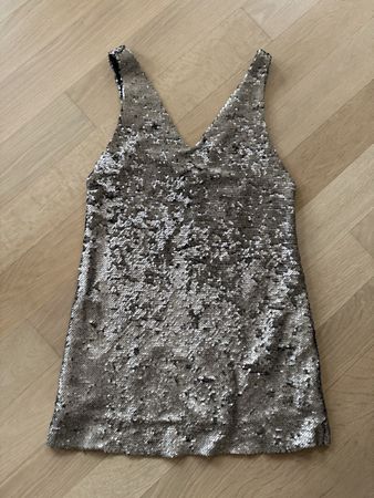Mango Pailletten Kleid, Silber, Gr. S/M, neu! ✨