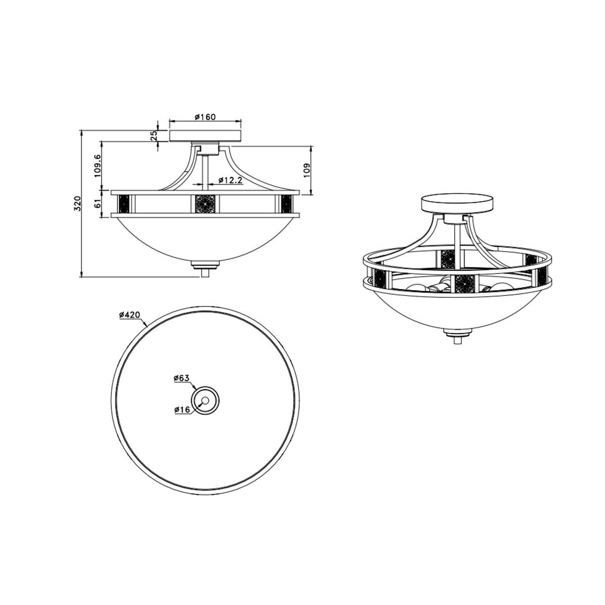 Lampadari & plafoniere: Deckenleuchte, Antik, Glas, 42 cm Ø – Nuovo (secondo la descrizione) da Kreuzlingen venduto da Smart-Light 1