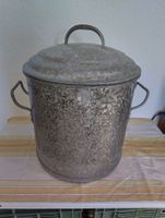 Waschtopf aus Metall mit Deckel und Einsatz gebraucht