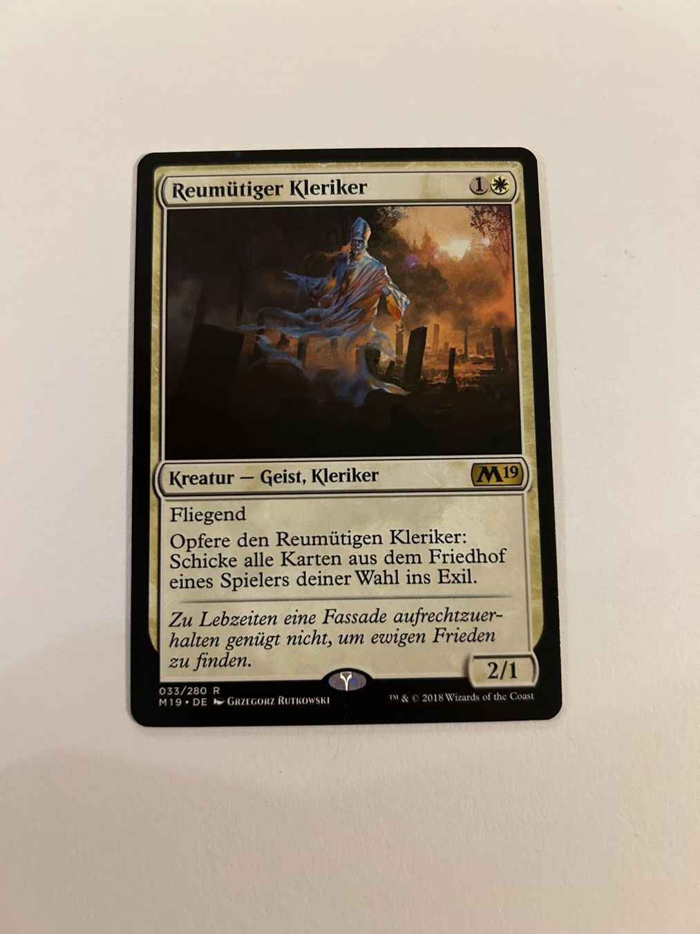 Magic The Gathering Carte collezionabili: MTG - Reumütiger Kleriker - M19 - DE – Usato da Wangen an der Aare venduto da SG94