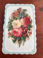 Antike Glückswunschkarte "Ich gratuliere" 🌸✉️💐 Vintage