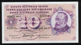 2x 10 Fr. Noten mit aufeinander folgender SN, unzirkuliert