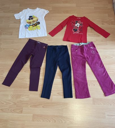 Mädchen Set Gr. 116/122 Hose Shirt Langarm Top Minnie
